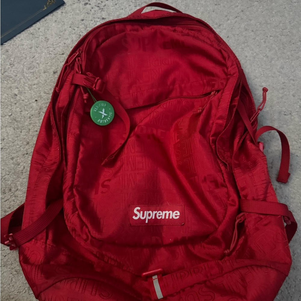 Supreme Red Nylon Backpack with Iconic Logo